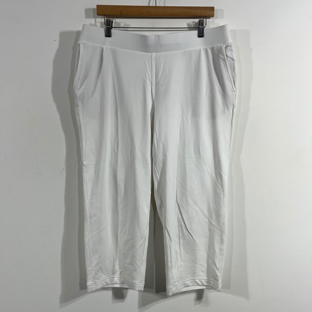 J. Jill Pure Jill Affinity French Terry Slim Crop Pants White XL Petite Classic